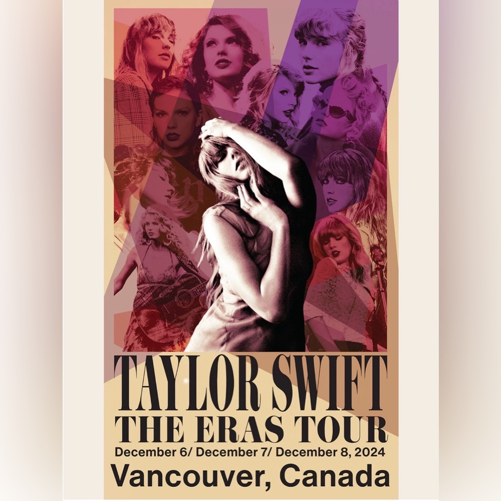 Taylor Swift The Eras Tour Vancouver 14 x 24” Poster
